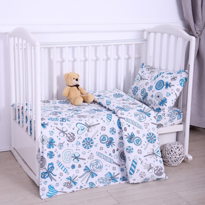 Постельное бельё BABY Карамелька 112х147 см 60х120 см на резинке 40х60 см бязь 125 грм100 хлопок 825₽