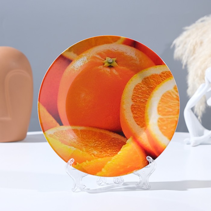 Тарелка декоративная «Сочный апельсин», настенная, D = 17,5 см тарелка декоративная арт цветы настенная d 17 5 см