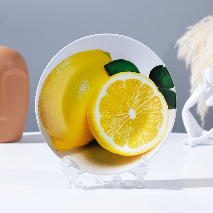 тарелка декоративная сочный лимон настенная d 17 5 см Тарелка декоративная «Лимончик», настенная, D = 17,5 см