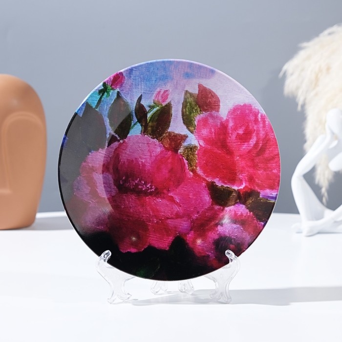 фото Тарелка декоративная «розы», настенная, d = 17,5 см