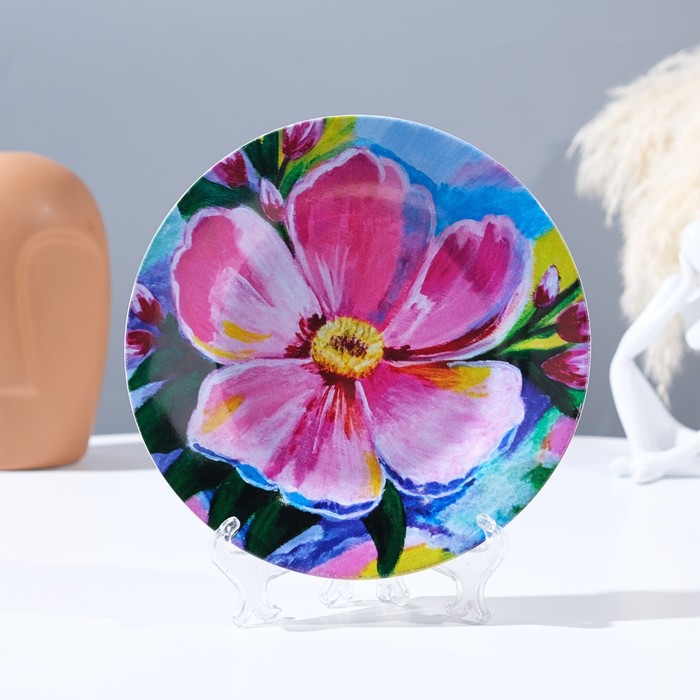 Тарелка декоративная «Арт цветы», настенная, D = 17,5 см тарелка декоративная авакадо настенная d 17 5 см