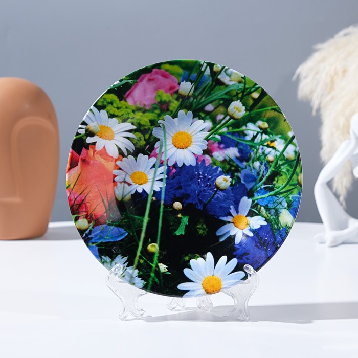 фото Тарелка декоративная «полевые цветы», настенная, d = 17,5 см