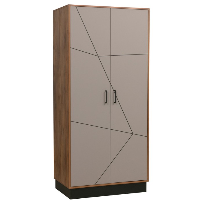 Шкаф 2-х дверный для одежды «Гамма» 54.03, 954×565×2075 мм, таксония / чёрный / ПВХ грей шкаф комбинированный гамма 54 14 954×360×2075 мм цвет таксония чёрный пвх грей