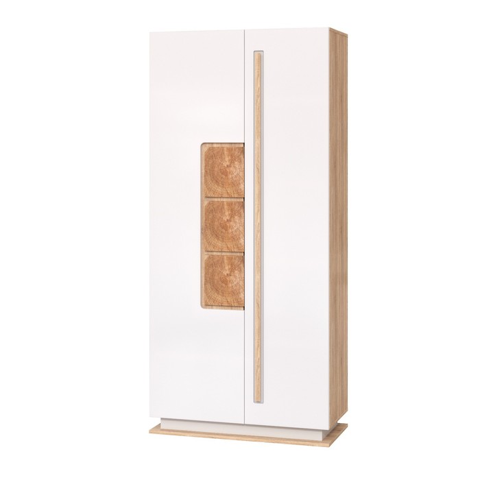 Шкаф для одежды «Дора» 30.01-02, 900×434×1964 мм, цвет дуб сонома / белый глянец