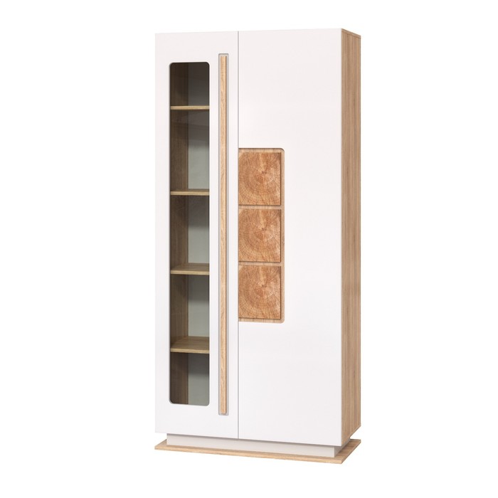 Шкаф комбинированный «Дора» 30.02-02, 900×434×1964 мм, цвет дуб сонома / белый глянец шкаф для одежды дора 30 01 02 900×434×1964 мм цвет дуб сонома белый глянец