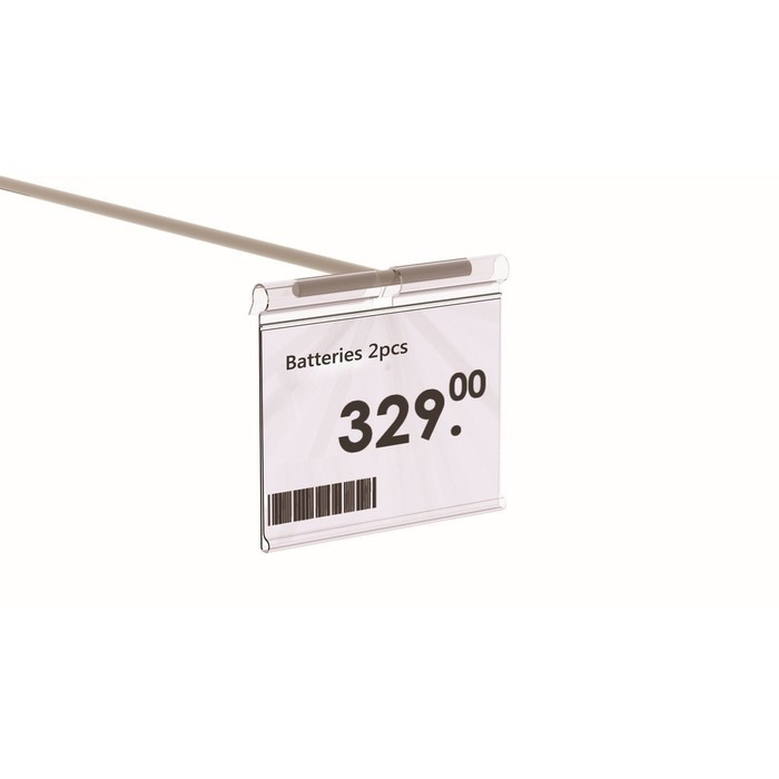 фото Ценникодержатель на крючок, откидной, 7x3,5 см, цвет прозрачный