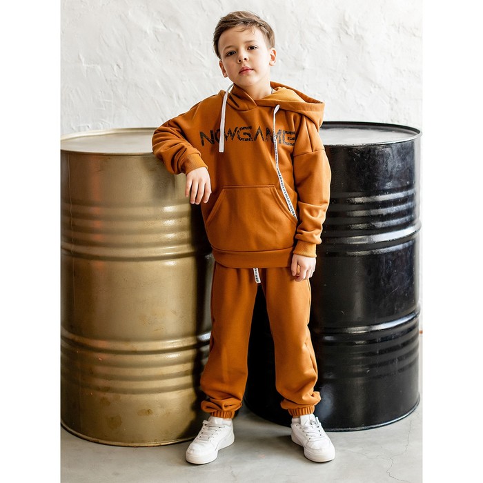 Комплект для мальчика «Пит»: худи, брюки, рост 104 см, цвет охра комплект для мальчика пит худи брюки рост 104 см цвет охра