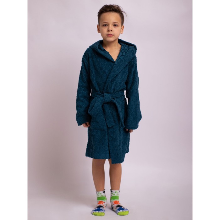 Халат для мальчика, рост 134 см, цвет синий халат для мальчика рост 134 см цвет синий