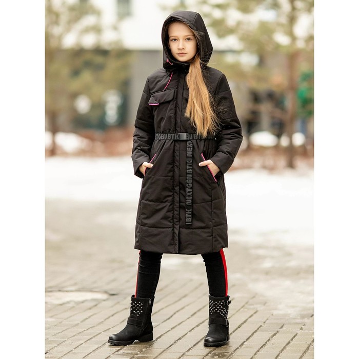 Пальто для девочки «Кэтрин», рост 170 см, цвет чёрный
