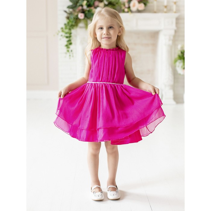 Платье для девочки «Белла», рост 104 см, цвет ярко-розовый