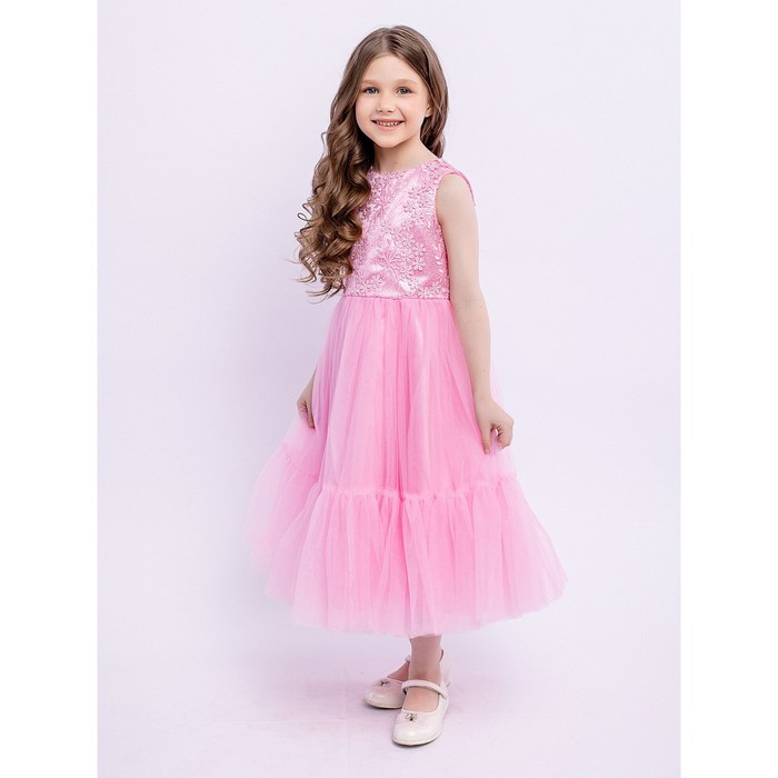Платье для девочки «Алиса», рост 104 см, цвет светло-розовый