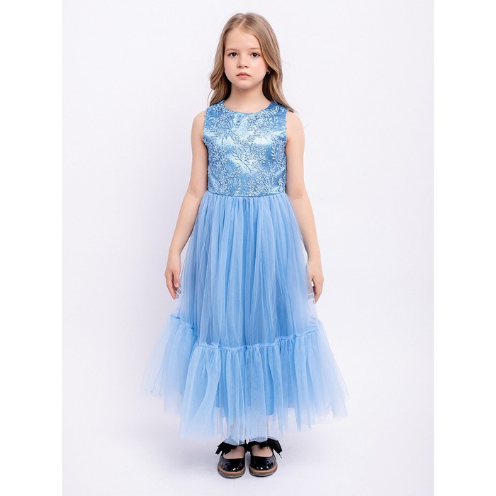платье для девочки цвет голубой рост 110 Платье для девочки «Алиса», рост 110 см, цвет голубой