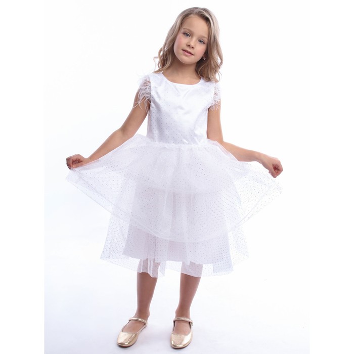 Платье для девочки «Каролина», рост 104 см, цвет белый