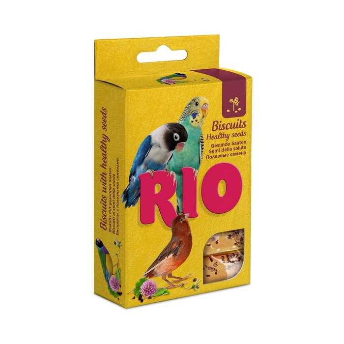 RIO Бисквиты для птиц с полезными семенами, 5 х 7 г rio палочки для канареек с медом и полезными семенами 2 шт 40 г