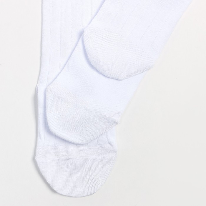 Колготки детские «вертикальная полоска», цвет белый, рост 122-128