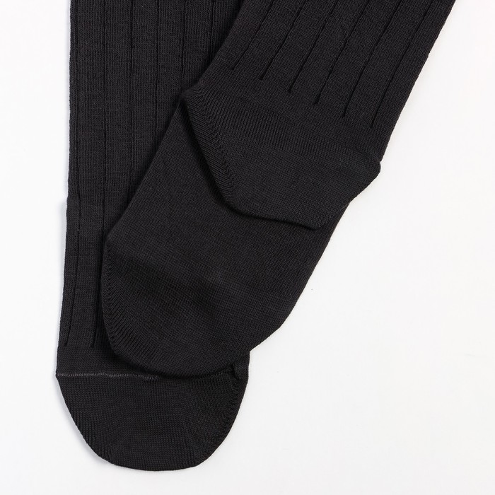 Колготки детские «вертикальная полоска», цвет графит, рост 140-146