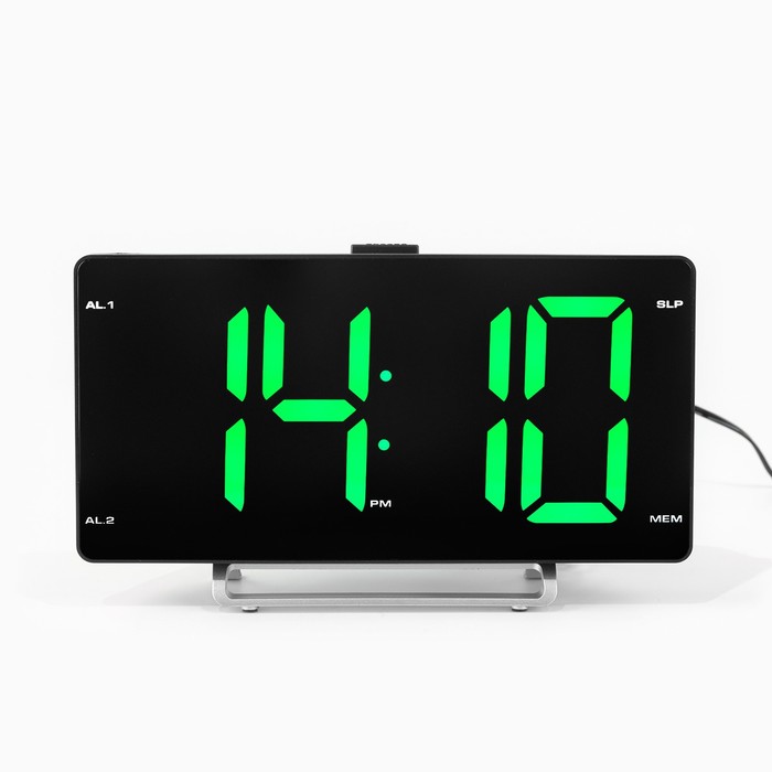 Часы электронные настольные, с будильником, FM радио, USB цена и фото