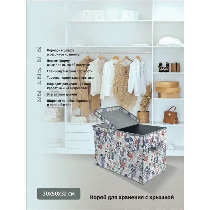 

Короб для хранения с крышкой SUPRA NWB-1501, 30х50х32 см