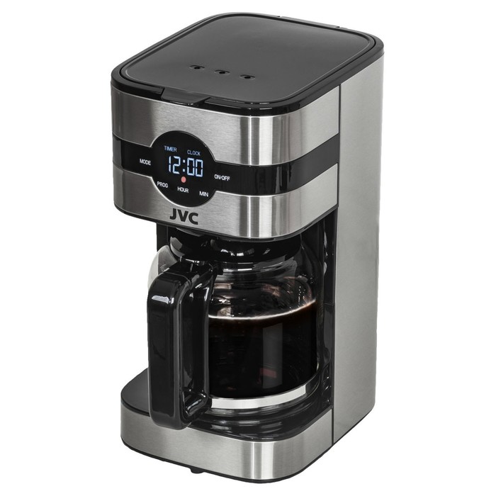 Кофеварка jvc JK-CF28, капельная, 1000 Вт, 1.5 л, чёрный с серебристым кофеварка jvc jk cf28