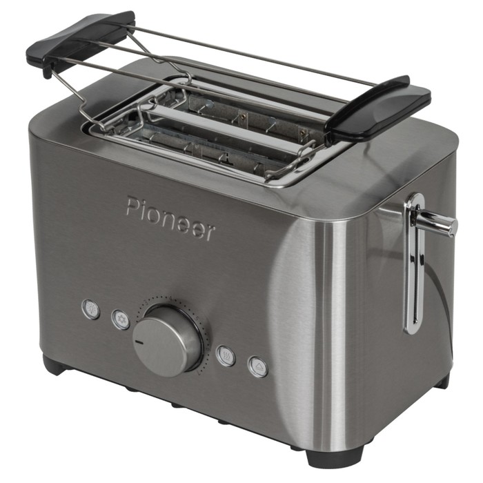 Тостер Pioneer TS150, 850 Вт, 7 режимов, 2 тоста, серебристый тостер pioneer ts150 850 вт 7 режимов 2 тоста серебристый