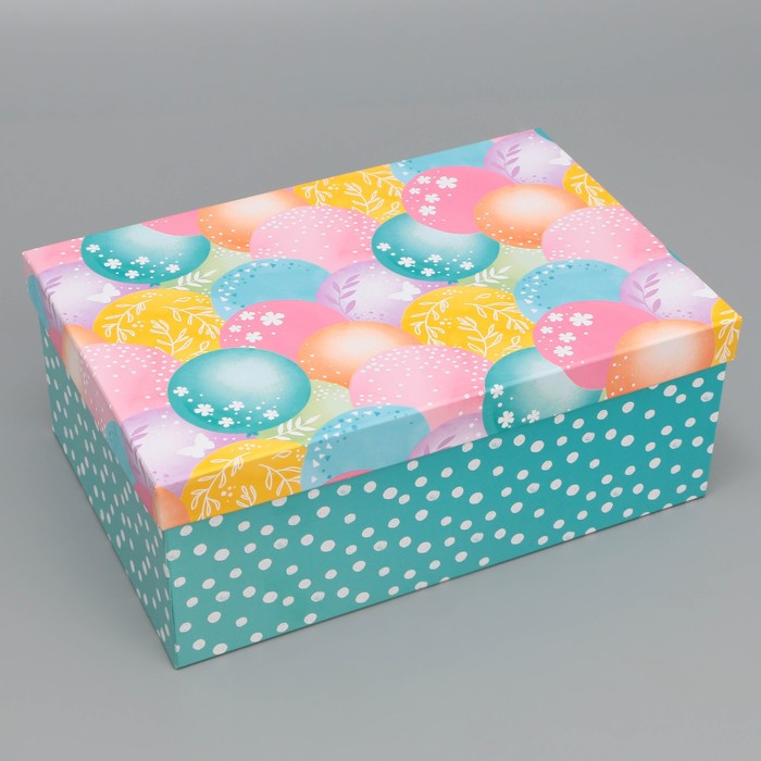 Коробка подарочная, упаковка, «С днем рождения», 28 х 18.5 х 11.5 см 100 500 шт наклейки с днем рождения подарочная упаковка герметичная этикетка сделай сам украшение для вечеринки самоклеящаяся канцелярск