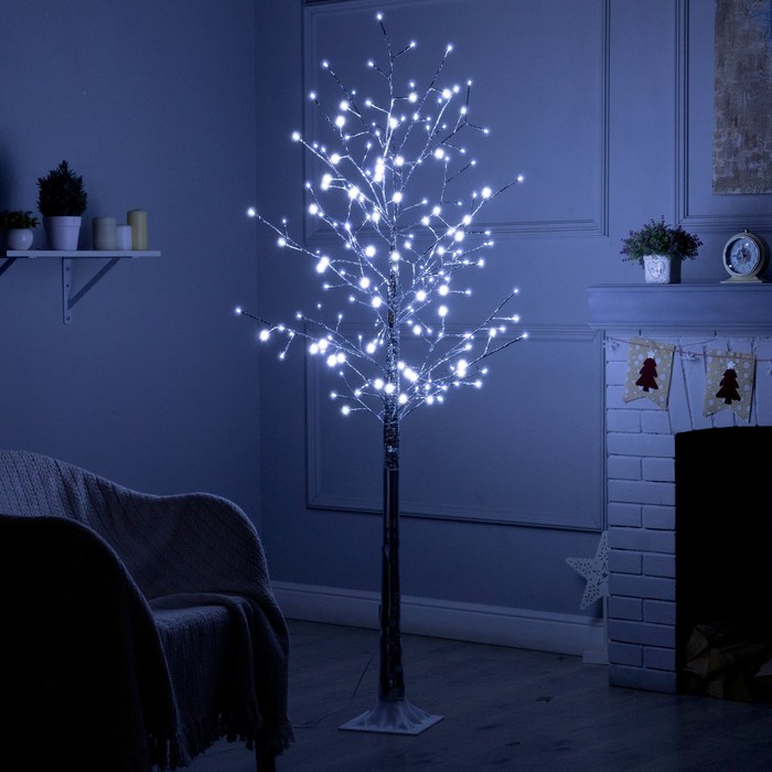 Светодиодное дерево «Серебристое» 1.8 м, 180 LED, постоянное свечение, 220 В, свечение белое светодиодное дерево клён белый 1 8 м 350 led постоянное свечение 220 в свечение белое