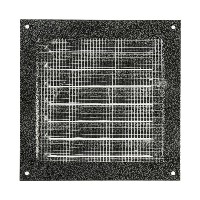 Решетка вентиляционная ZEIN Люкс РМ1717СР, 175 х 175 мм, с сеткой, металлическая, серебряная
