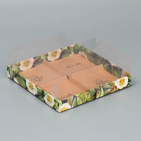 Коробка для для мусовых пирожных «От всего сердца», 17.8 х17.8 х 6.5 см
