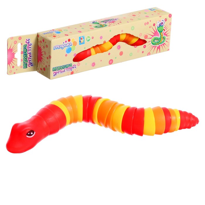 Игрушка «Гремушка. Змейка», 23 × 4 см, цвета МИКС гремушка 1toy змейка чёрная голова и жёлто красное тельце 23 4cm