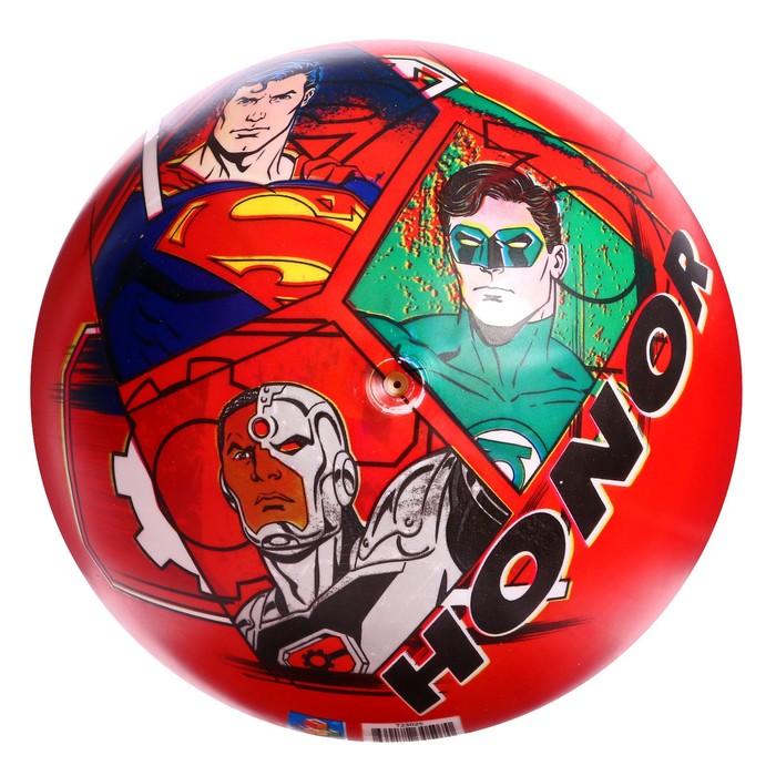 Мяч Justice League, ПВХ, полноцветный, 23 см, 85 г, в сетке