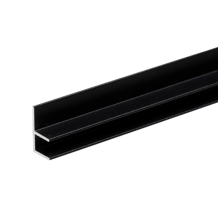 Угловая планка для стеновой панели(F-образная) 4 мм, черная, 0,6 м