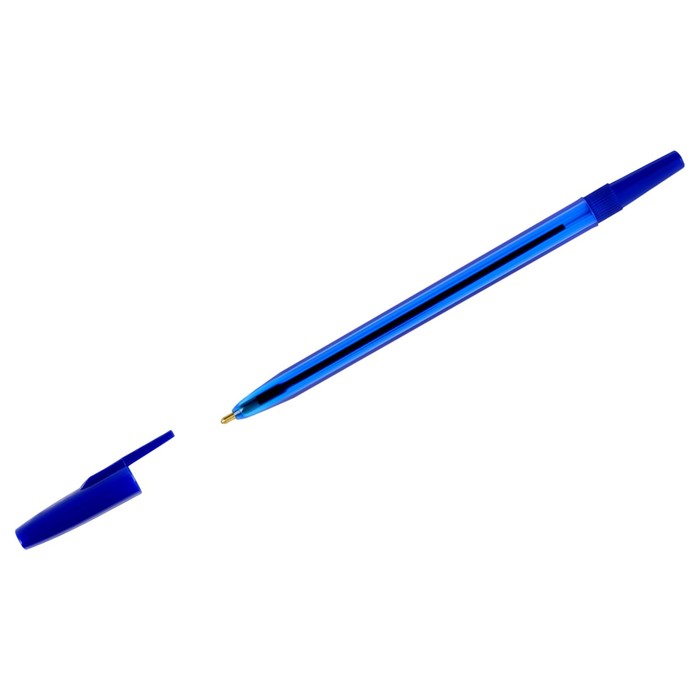 Ручка шариковая СТАММ 049 синяя, 0,7мм, тонированный корпус