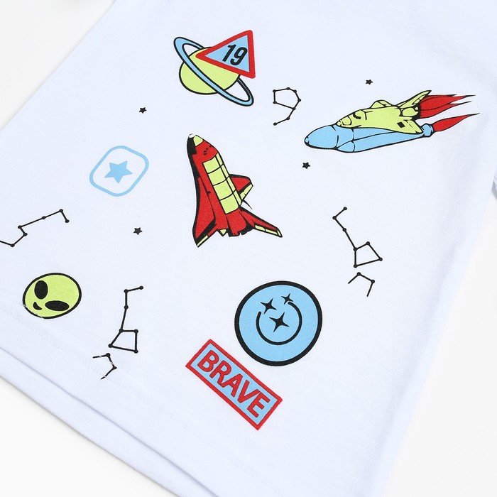 

Футболка для мальчика, цвет белый/ракета, рост 116-122 см