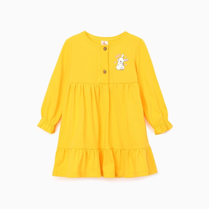 Платье для девочки, цвет жёлтый, рост 104см лосины для девочки цвет серый рост 104см