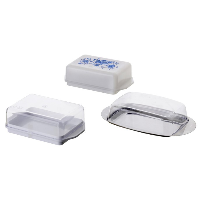 Масленка с рисунком Axentia, цвет белый, 16х5х9 см