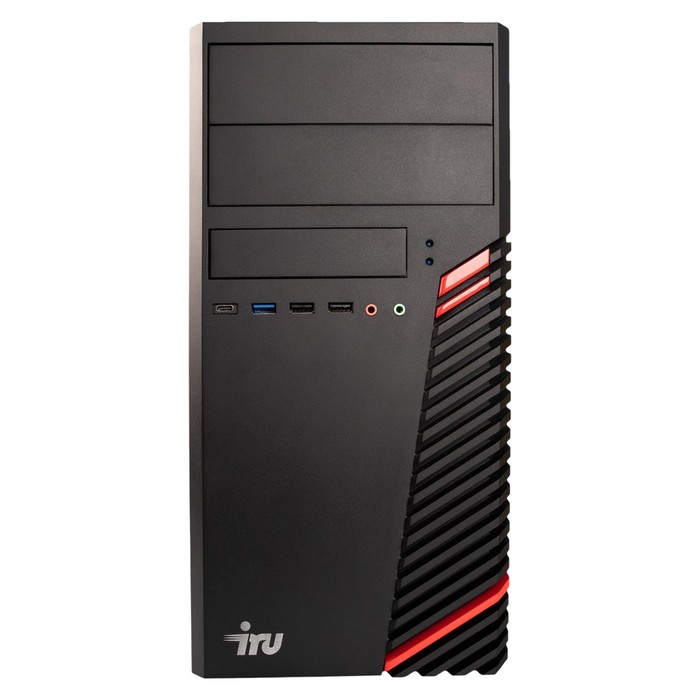 Компьютер IRU Home 310H5SM MT, i3 10105F, 8 Гб, SSD 512 Гб, GTX1630 4Gb, Dos, чёрный