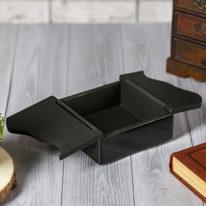 Шкатулка дерево "Черная со стрекозами"