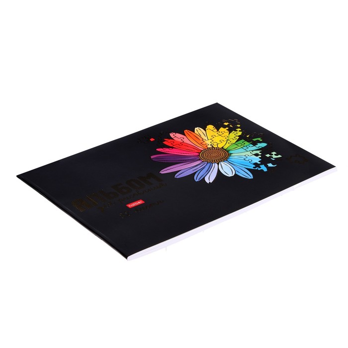 фото Альбом для рисования а4, 32 листа, "бал цветов", обложка мелованный картон, матовая ламинация, 3d фольга, блок 100 г/м2, микс hatber