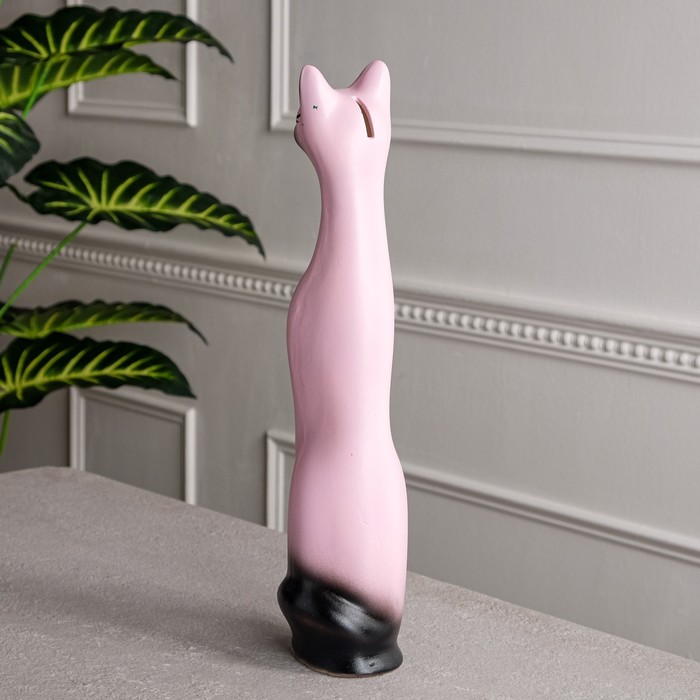 Копилка "Кот Аркадий" малая, чёрная грудка, золото, стразы, микс