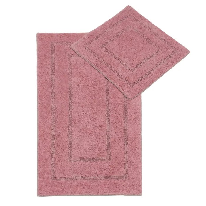 Комплект ковриков, размер 60x100 см, 50x50 см, цвет розовый