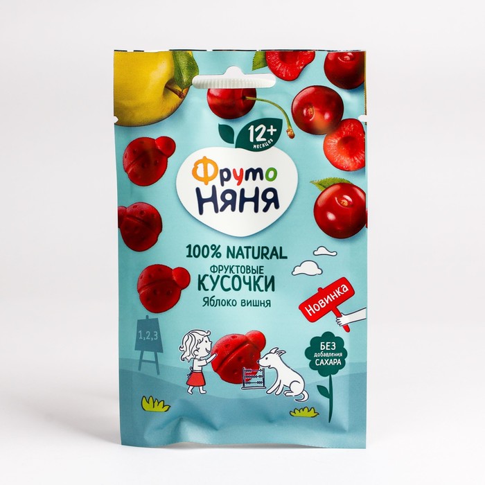

Фруктовые кусочки ФРУТОНЯНЯ яблоко/вишня 15г