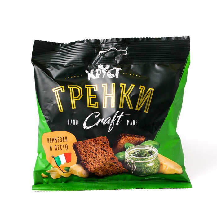 

Гренки Хруст craft со вкусом сыра пармезан и песто 75г