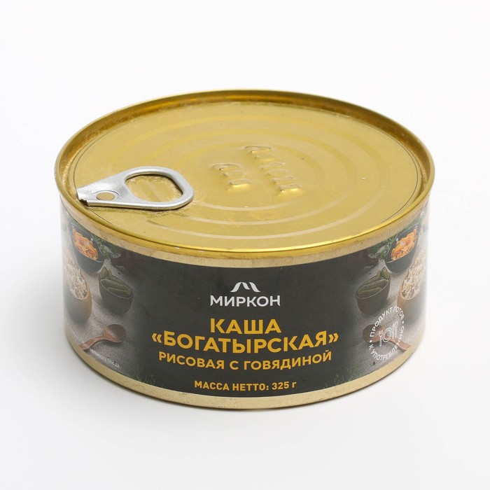 

Каша "Богатырская" рисовая с говядиной ТУ 325г
