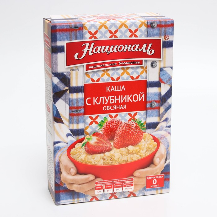 

Каша НАЦИОНАЛЬ овсяная с клубникой 240г
