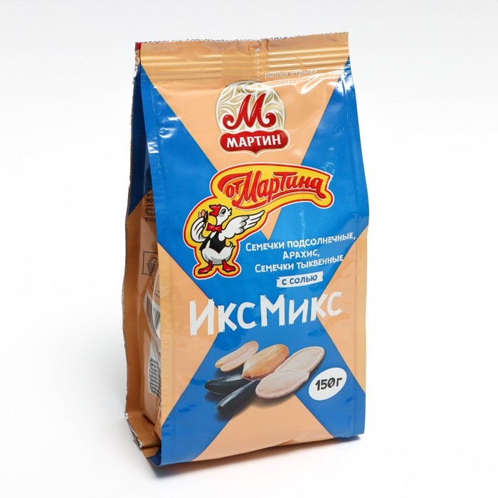 

«ИксМикс» микс из семян подсолничника, арахиса, тыквы с солью 150 грамм