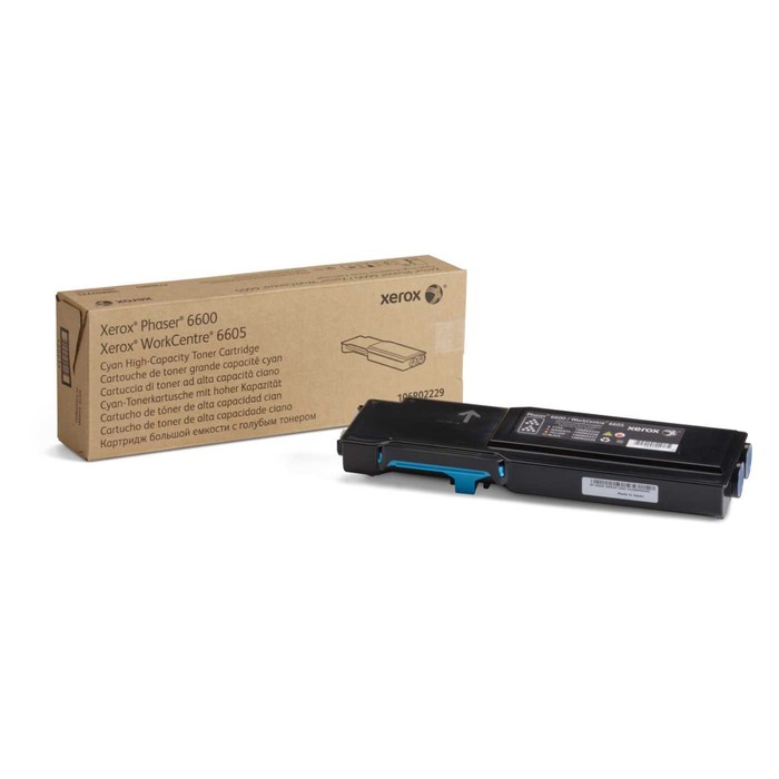 

Тонер-картридж 106R02229 повышенной ёмкости для Xerox Phaser 6600, голубой, (6000 стр)
