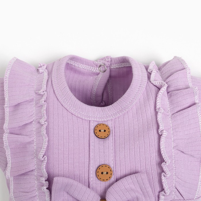 

Комплект (Песочник/повязка) для девочки, цвет сиреневый, рост 62 см