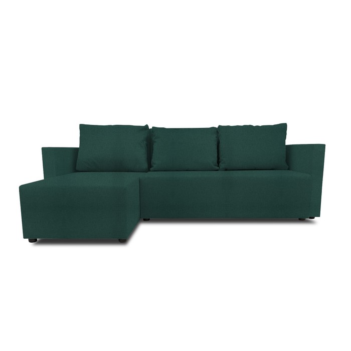 Угловой диван «Алиса 3», еврокнижка, рогожка bahama plus, цвет emerald