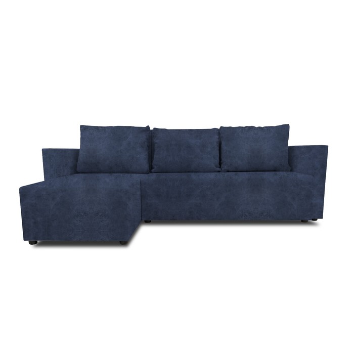 Угловой диван «Алиса 3», еврокнижка, велюр dakota, цвет denim