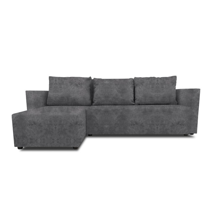 Угловой диван «Алиса 3», еврокнижка, велюр dakota, цвет grafit